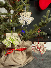 Load image into Gallery viewer, Holiday Macramé Decor With Silver Detail (set of 3)
